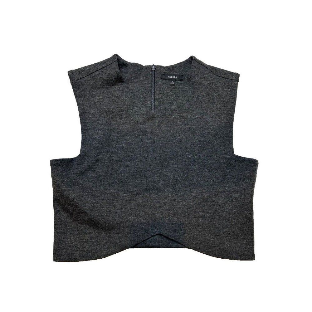 Aritiza Talula Grey Cropped Top With Zipper Small